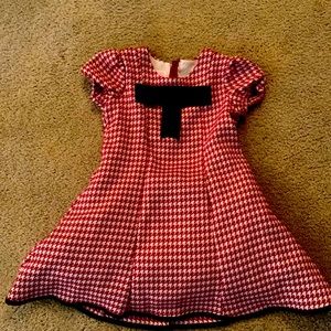Little girls, red houndstooth dress